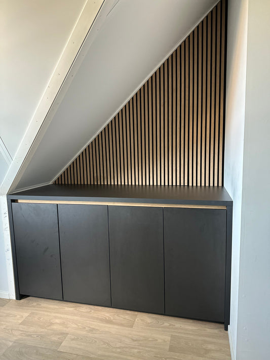 Stijlvolle werkplek op maat met akoestische panelen in Noordwijk